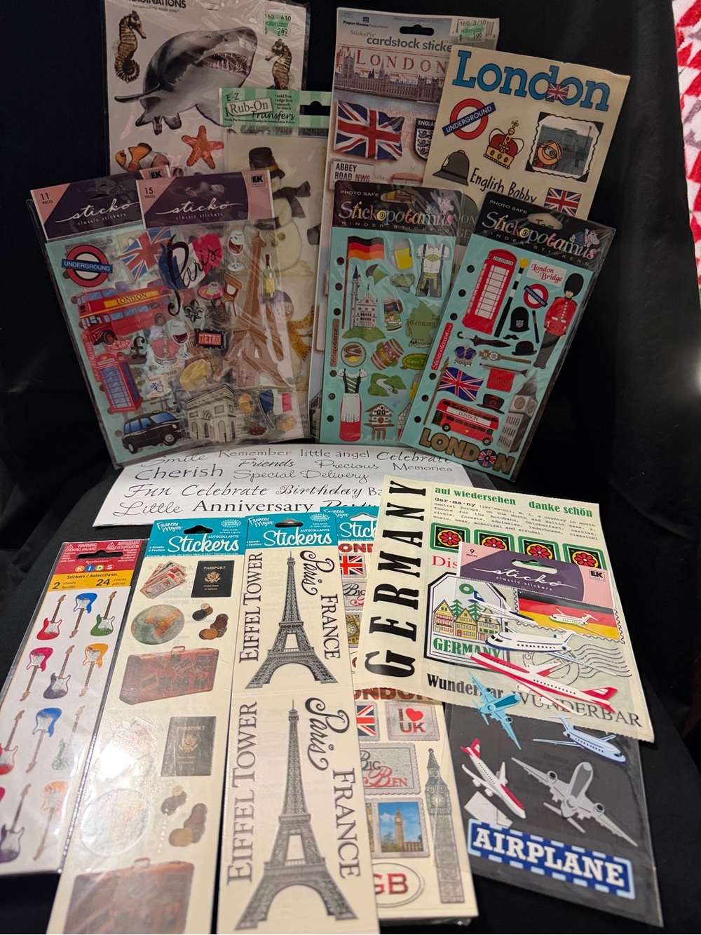 Travel-Themed Sticker Assortment in Multi-Color